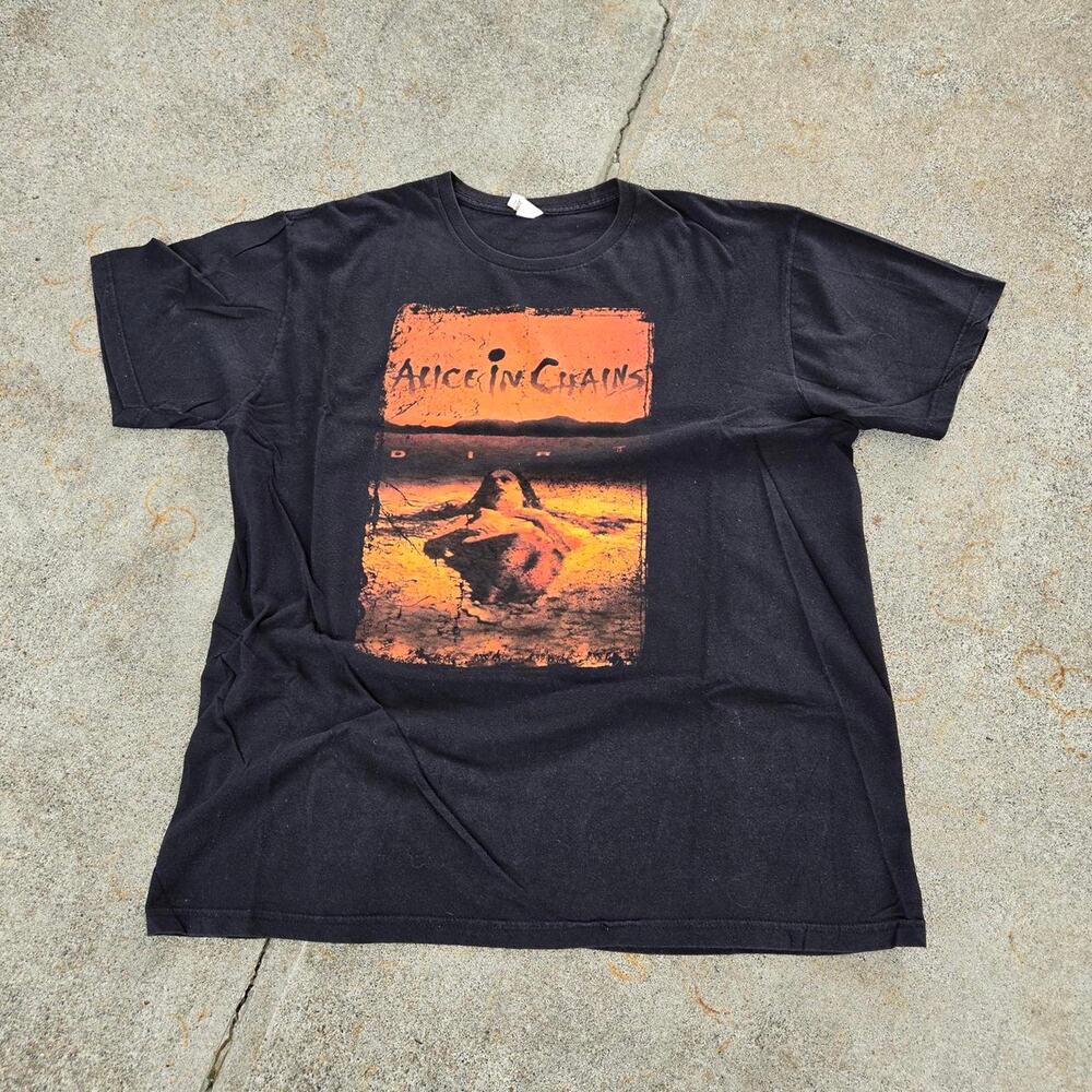 Vtg Y2k ALICE IN CHAINS Dirt Album Cover Graphic Grunge Metal Band T Shirt XXL